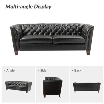 Divano letto imbottito in vera pelle Regina 82.5 per soggiorno di HULALA HOME