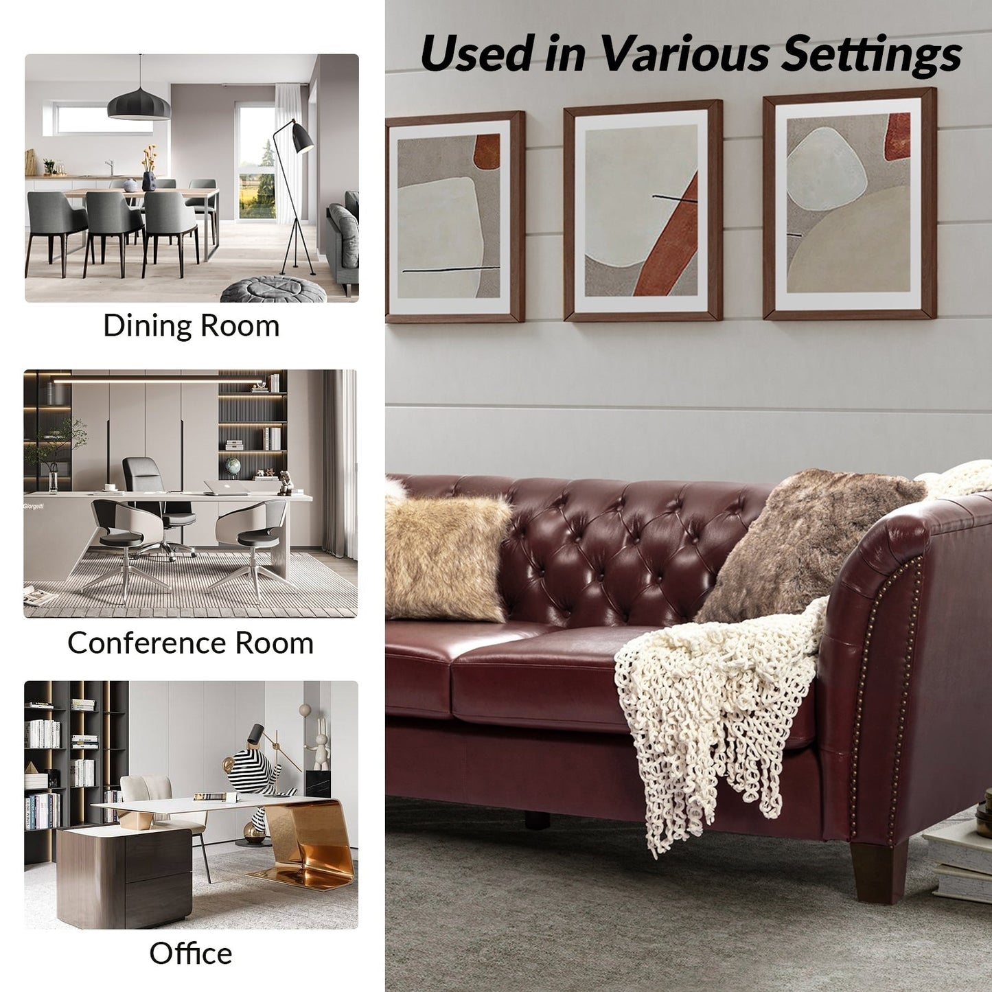 Divano letto imbottito in vera pelle Regina 82.5 per soggiorno di HULALA HOME