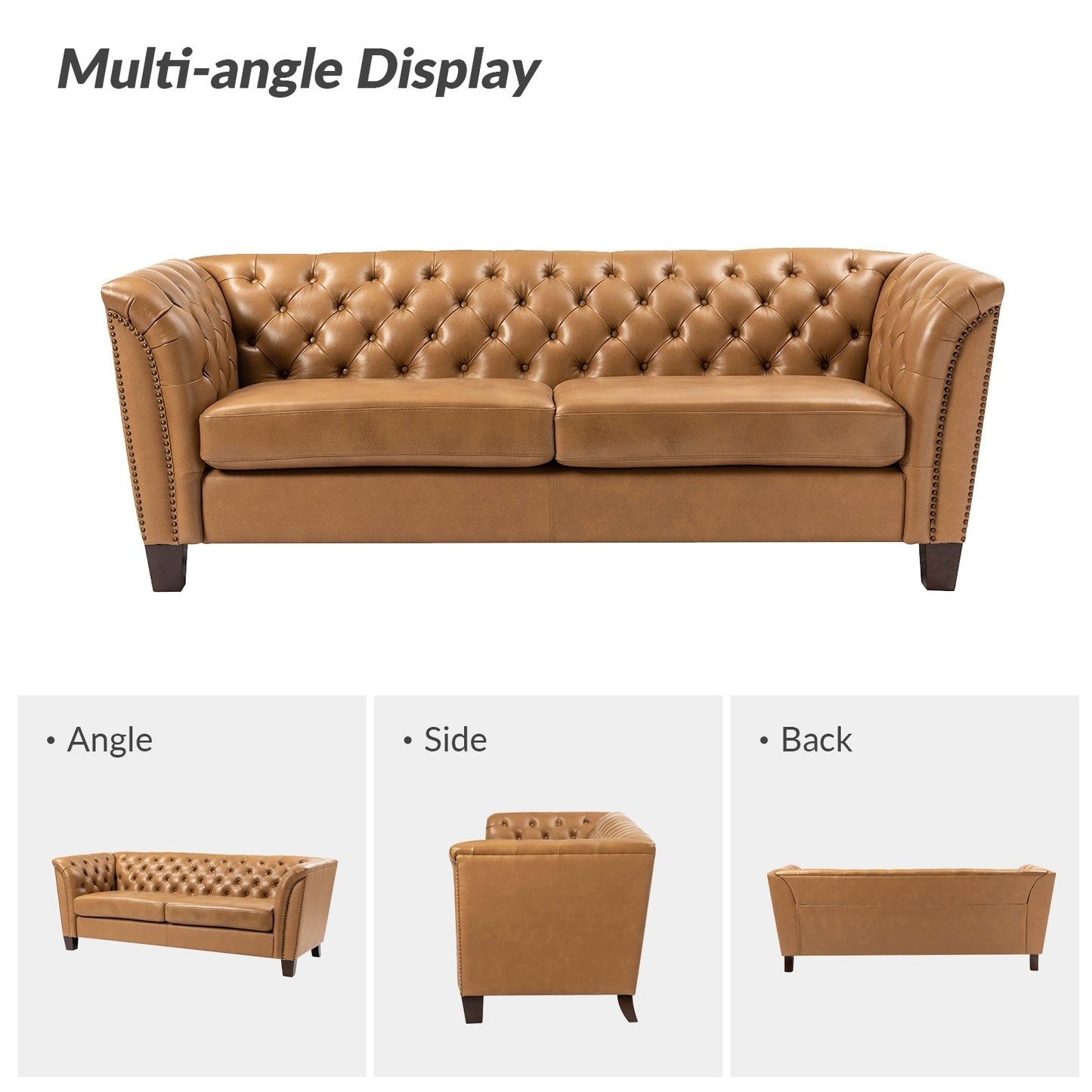 Divano letto imbottito in vera pelle Regina 82.5 per soggiorno di HULALA HOME