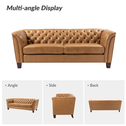 Divano letto imbottito in vera pelle Regina 82.5 per soggiorno di HULALA HOME