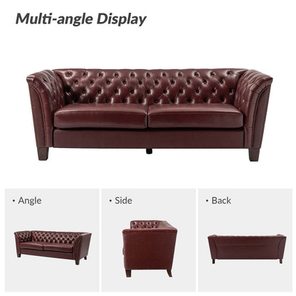 Divano letto imbottito in vera pelle Regina 82.5 per soggiorno di HULALA HOME