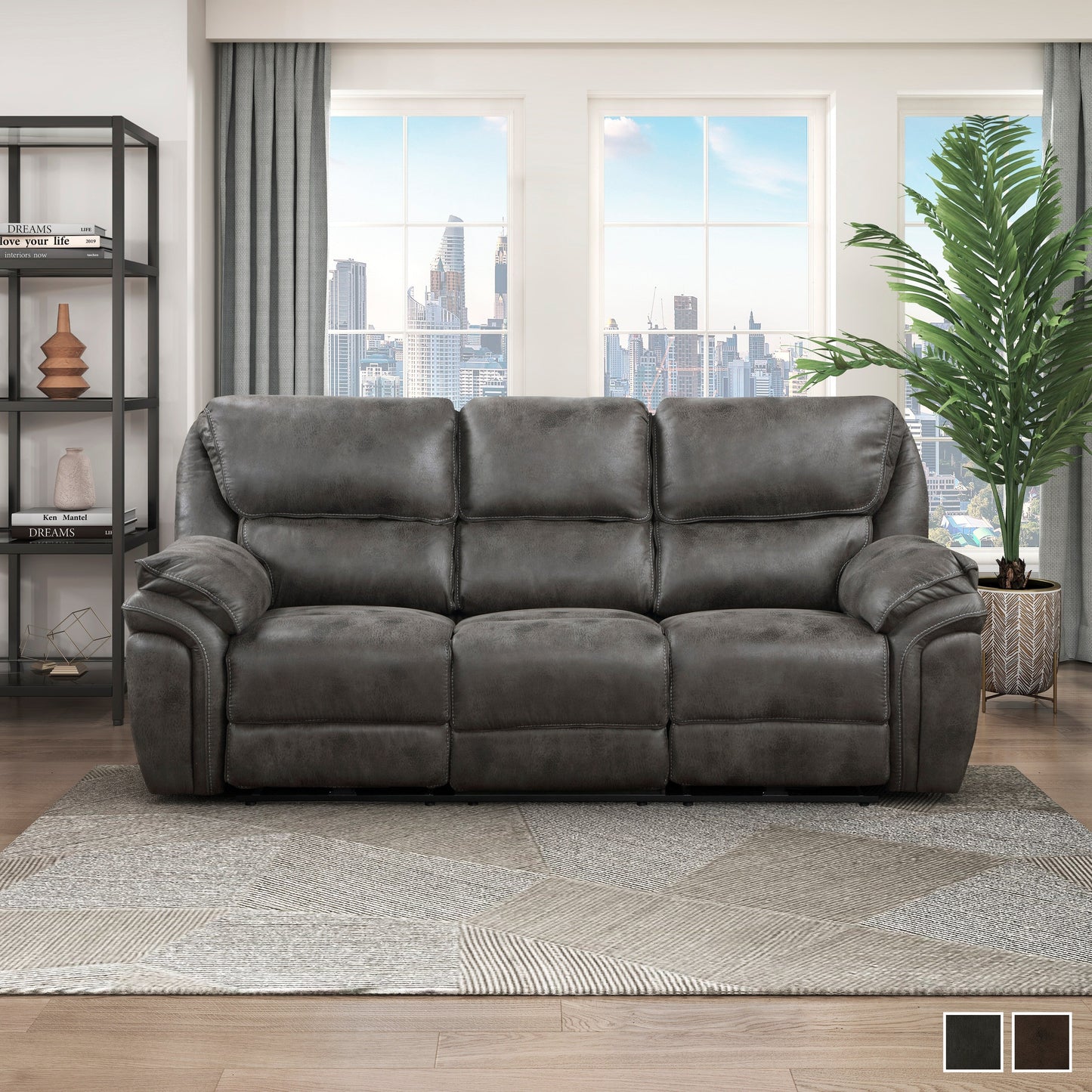 Divano reclinabile matrimoniale Regina in microfibra Power