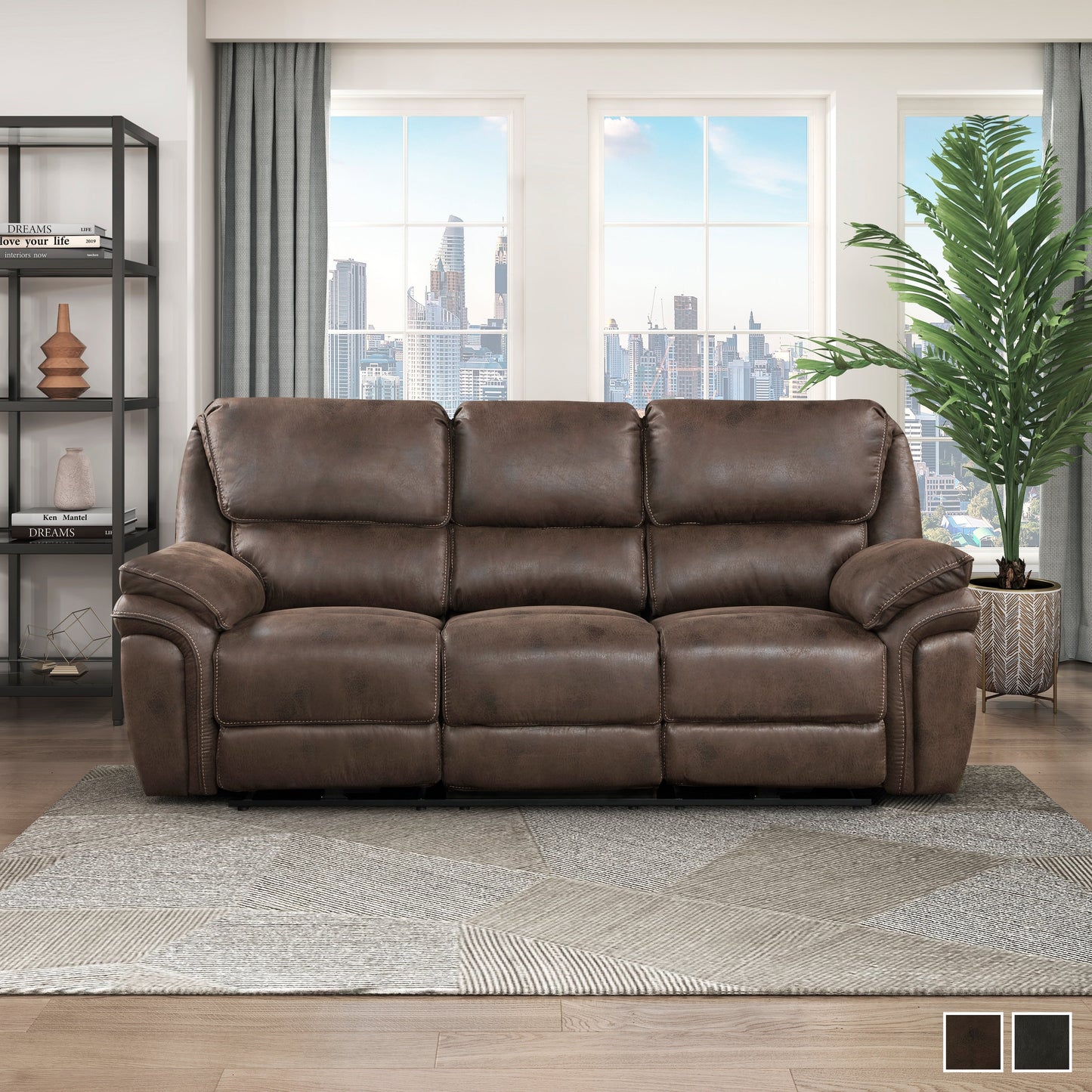 Divano reclinabile matrimoniale Regina in microfibra Power