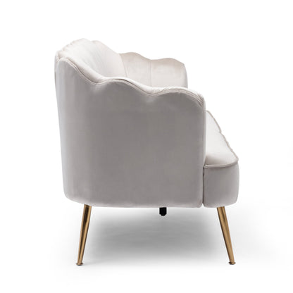 Divano a 3 posti Reitz Glam Velvet Shell di Christopher Knight Home - 76,25 L x 29,25 P x 33,50 A