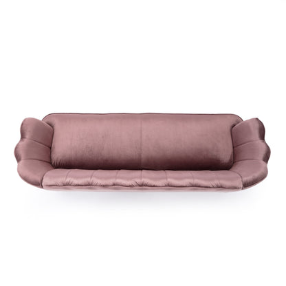 Divano a 3 posti Reitz Glam Velvet Shell di Christopher Knight Home - 76,25 L x 29,25 P x 33,50 A