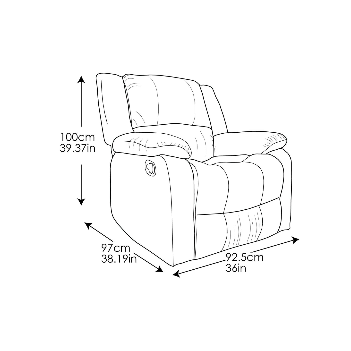Rilassati su una sdraio? Poltrona reclinabile manuale in microfibra Porter di iLounge