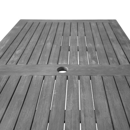 Tavolo rettangolare con panca e poltrona Surfside, set da pranzo per esterni in legno massello di Havenside Home