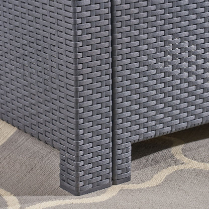 Set da esterno con stampa in vimini da 7 posti, braciere e supporto per serbatoio, di Christopher Knight Home