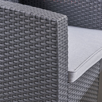 Set da esterno con stampa in vimini da 7 posti, braciere e supporto per serbatoio, di Christopher Knight Home