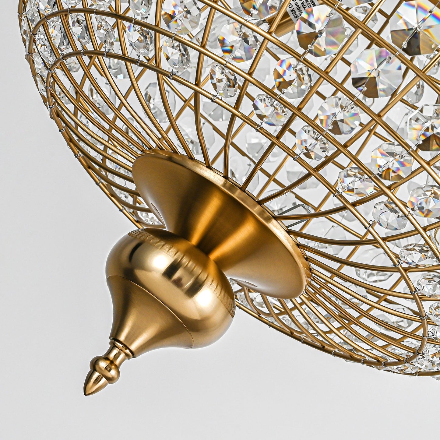 Lampadario da cucina in stile francese retrò con 4/5 luci in ottone anticato e cristallo a forma di globo