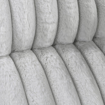 Divano reclinabile manuale Rexy, velluto a coste grigio chiaro testurizzato, 95 pollici