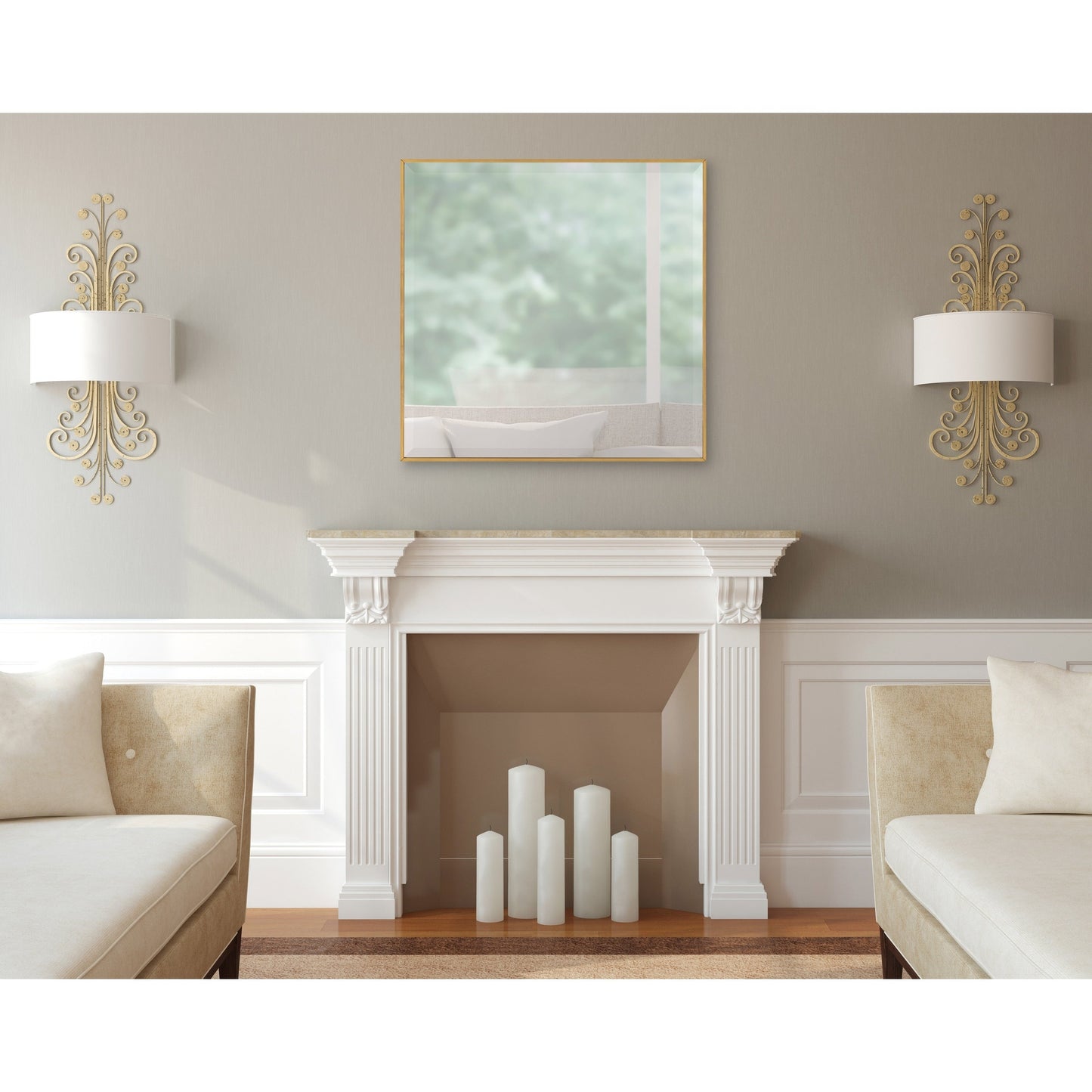Specchio decorativo da parete con cornice Rhodes