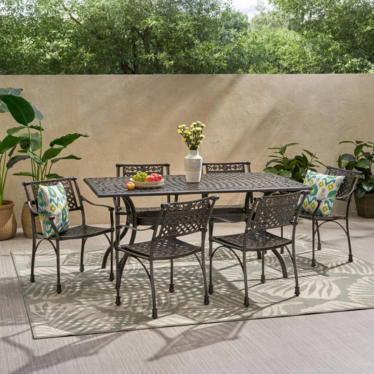 Set da pranzo da patio Ridgecrest da 7 pezzi di Christopher Knight Home