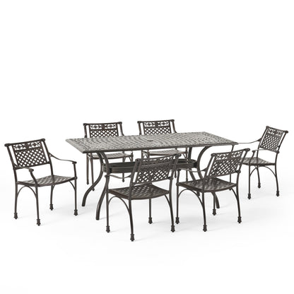 Set da pranzo da patio Ridgecrest da 7 pezzi di Christopher Knight Home