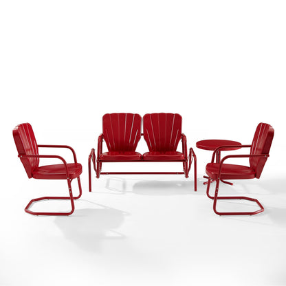 Crosley Ridgeland Set da conversazione in metallo per esterni da 4 pezzi - 75x88x34,25