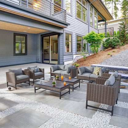 Patio Festival Set da conversazione per esterni ad angolo retto da 10 pezzi