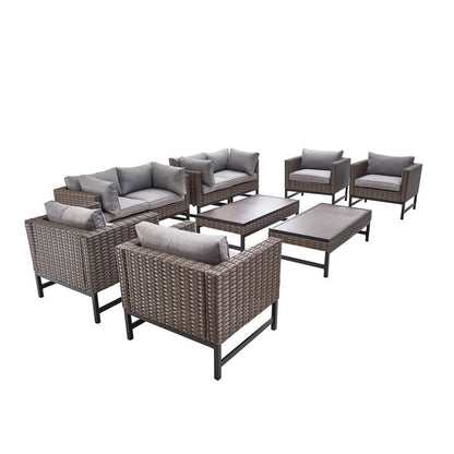 Patio Festival Set da conversazione per esterni ad angolo retto da 10 pezzi