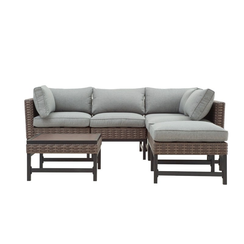 Patio Festival - Set da conversazione per esterni ad angolo retto da 5 pezzi