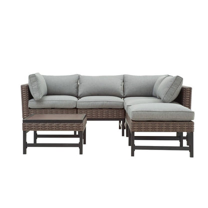 Patio Festival - Set da conversazione per esterni ad angolo retto da 5 pezzi