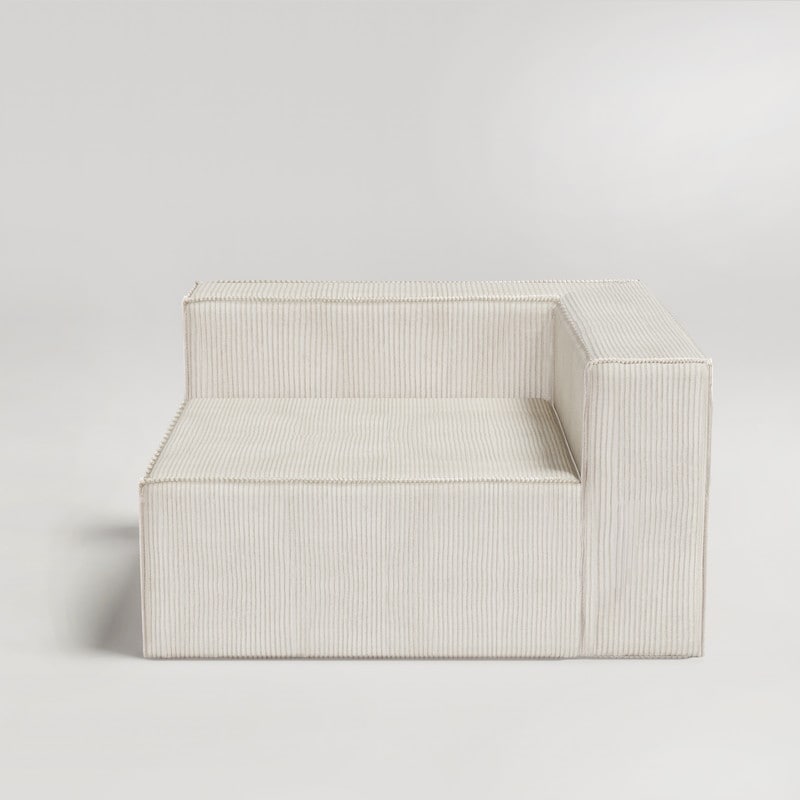 Divano a compressione in velluto a coste con bracciolo destro