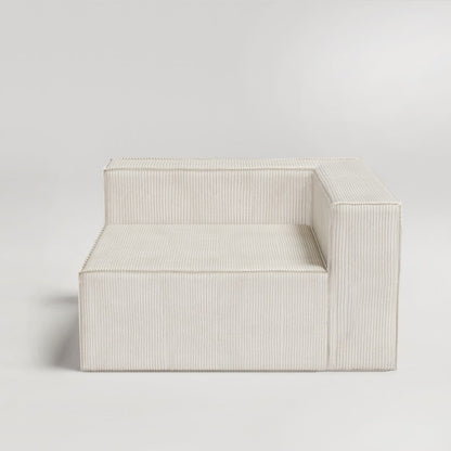 Divano a compressione in velluto a coste con bracciolo destro