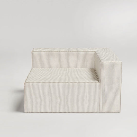 Divano a compressione in velluto a coste con bracciolo destro