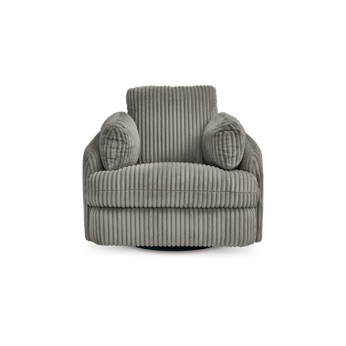 Poltrona reclinabile manuale girevole Rikki Swivel Glider, velluto a coste grigio, 2 cuscini