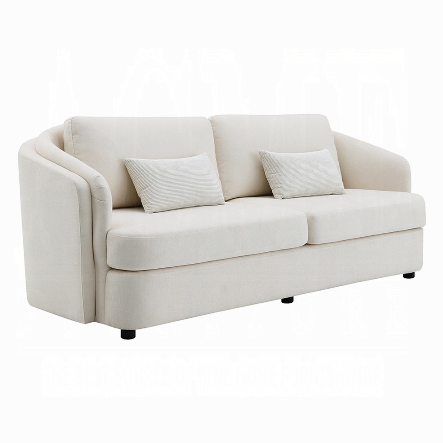 Divano Riku, 2 cuscini lombari, 84 pollici, lino beige, forma moderna