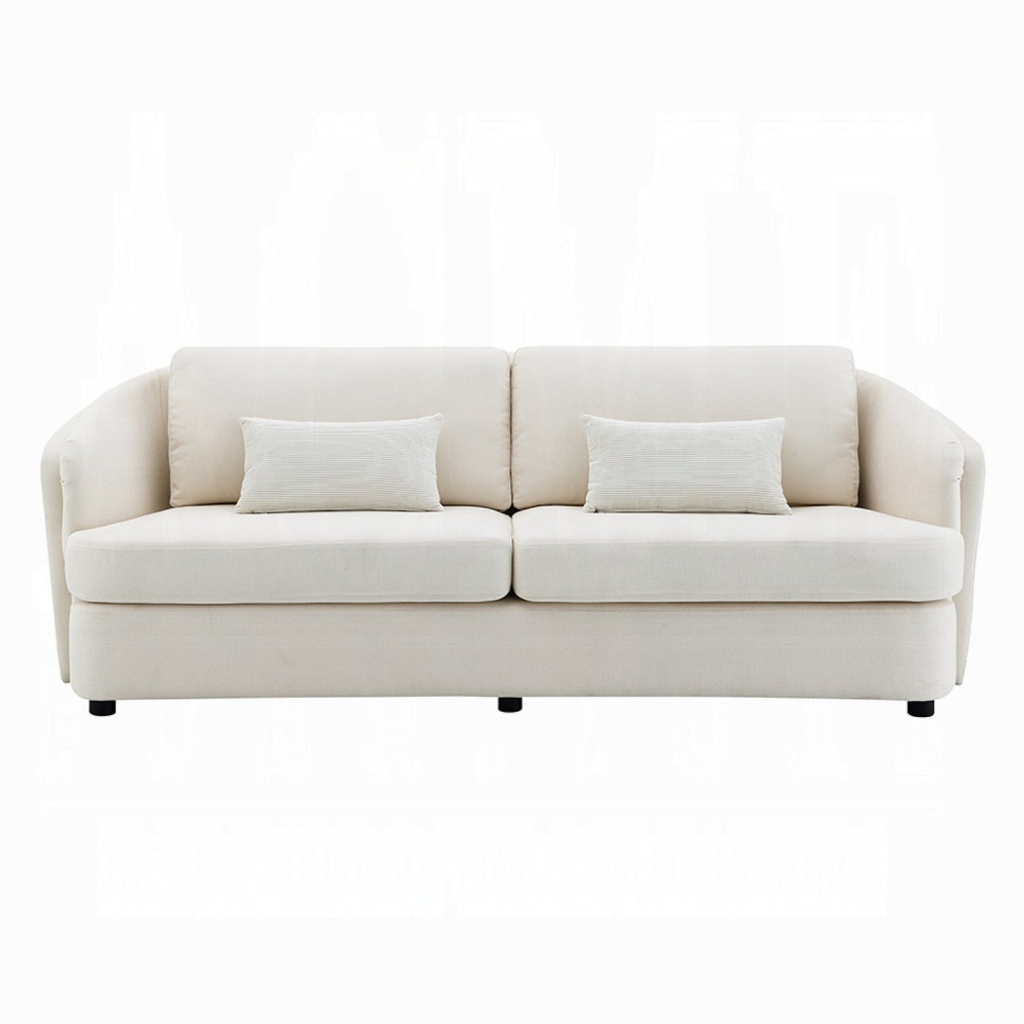 Divano Riku, 2 cuscini lombari, 84 pollici, lino beige, forma moderna