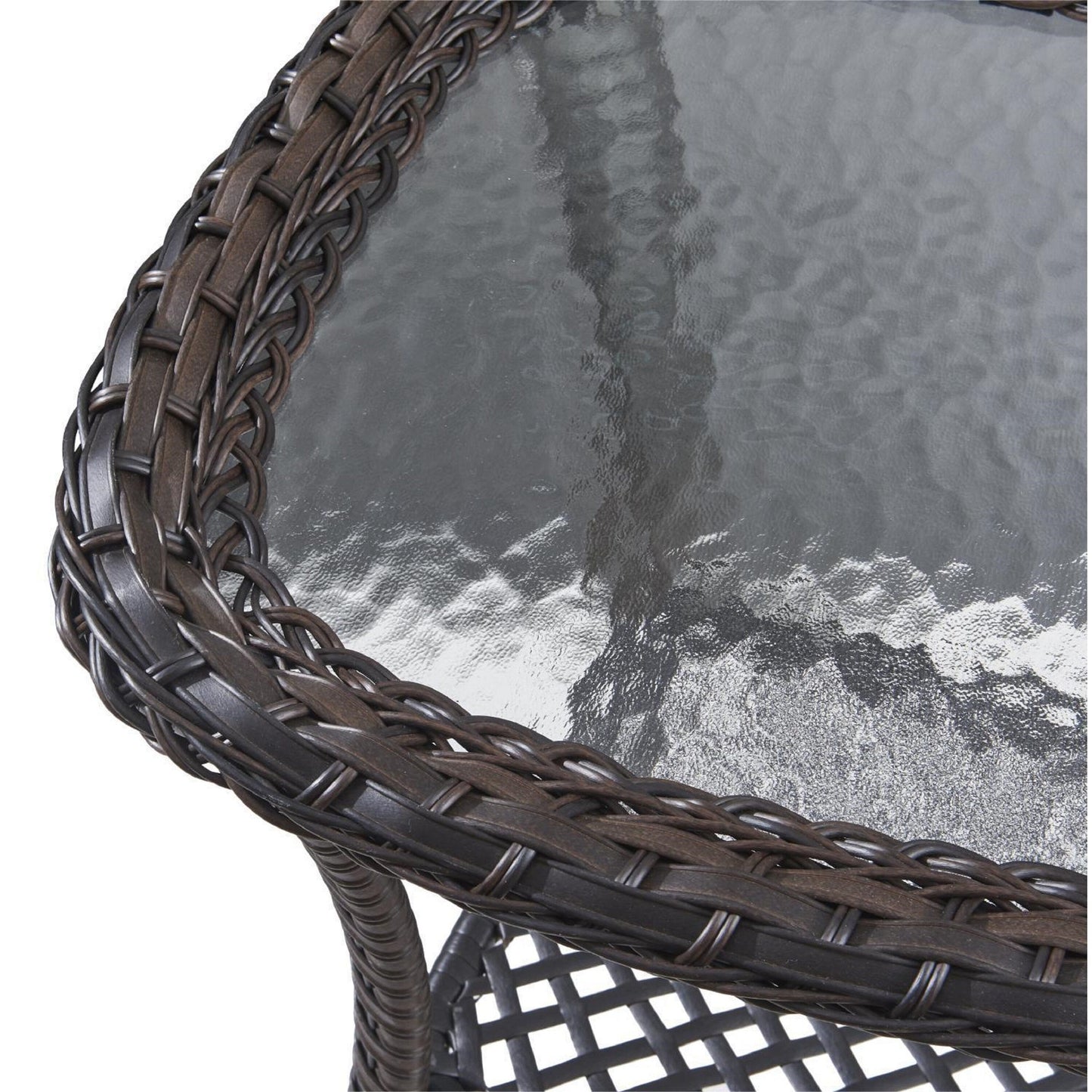 Set di mobili da esterno Pocassy da 5 pezzi, sedie girevoli con pouf