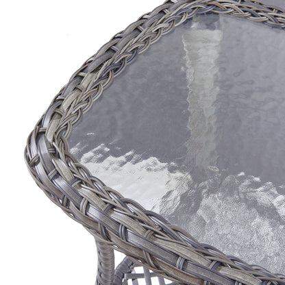 Set di mobili da esterno Pocassy da 5 pezzi, sedie girevoli con pouf