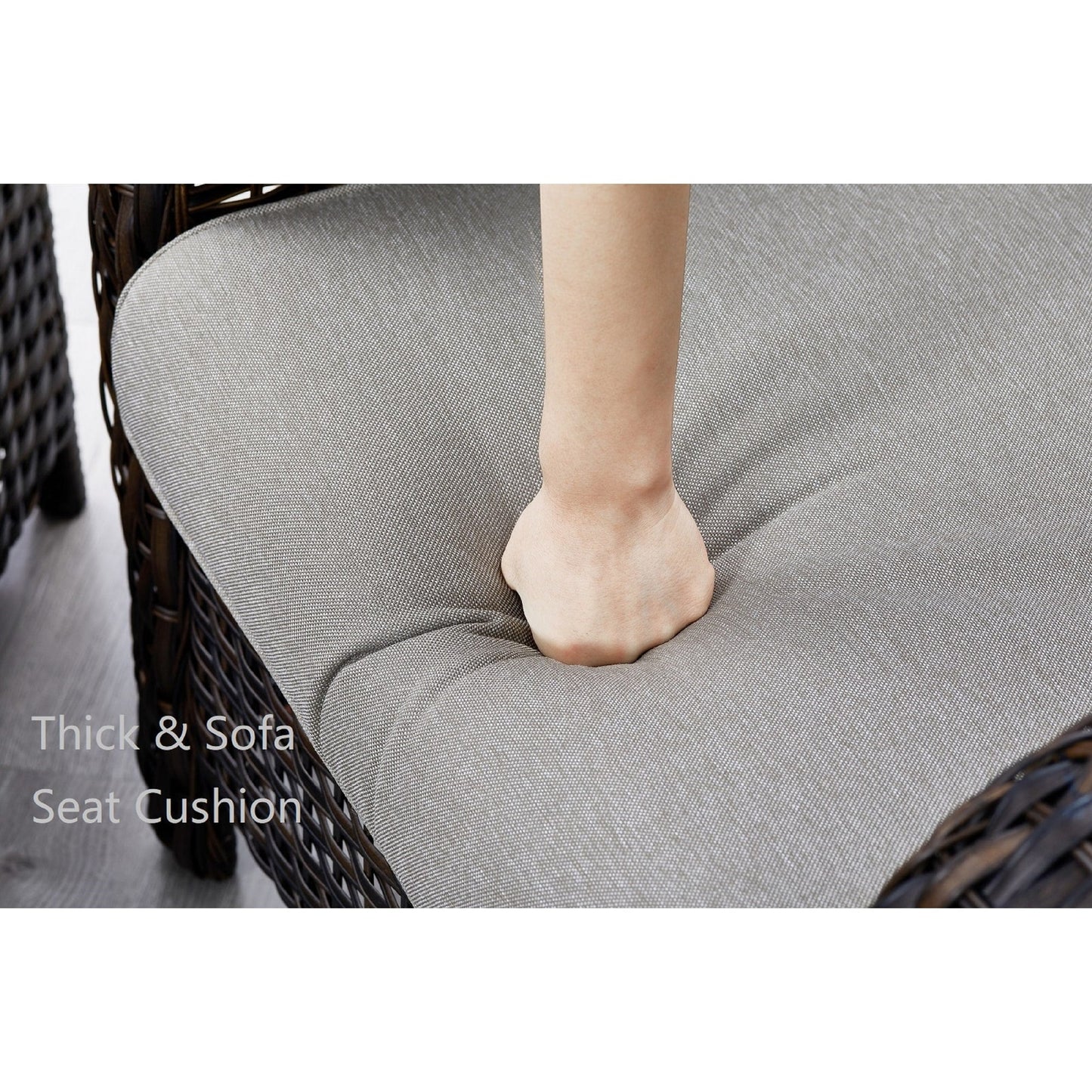 Set di mobili da esterno Pocassy da 5 pezzi, sedie girevoli con pouf