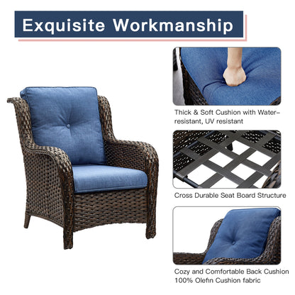 Divano da esterno Pocassy, ​​4 pezzi, sedia da giardino con tavolino