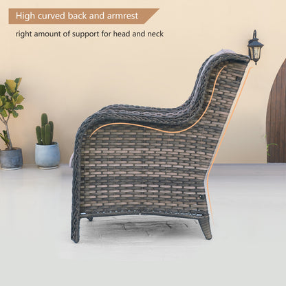 Set di mobili da giardino Pocassy da 5 pezzi con pouf