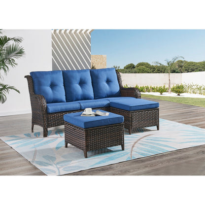 Set di mobili da giardino Pocassy da 5 pezzi con pouf