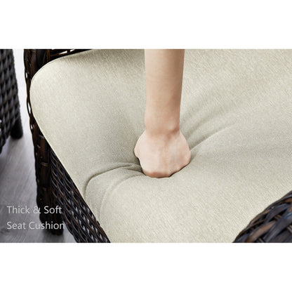 Set di mobili da giardino Pocassy da 5 pezzi con pouf