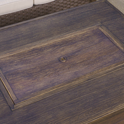 Set di sedute da esterno in vimini Rio Vista Sandstone con tavolo per braciere (5 pezzi)