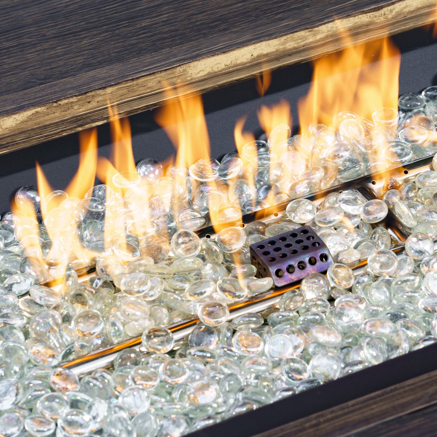 Set di sedute da esterno in vimini Rio Vista Sandstone con tavolo per braciere (5 pezzi)