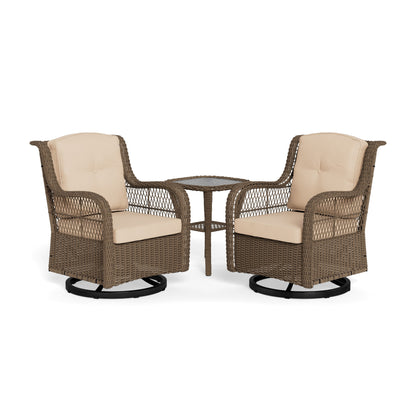 Set di sedie girevoli in vimini Rio Vista Outdoor (3 pezzi)