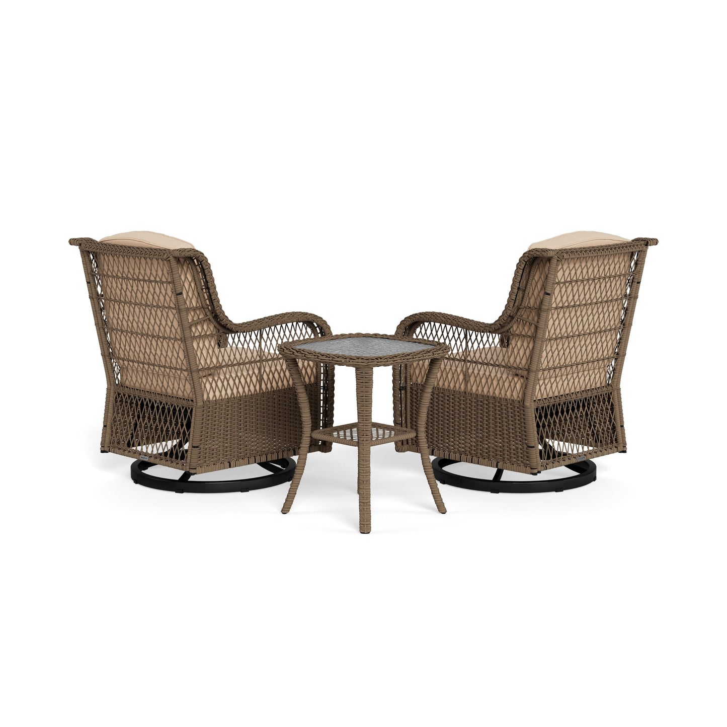 Set di sedie girevoli in vimini Rio Vista Outdoor (3 pezzi)