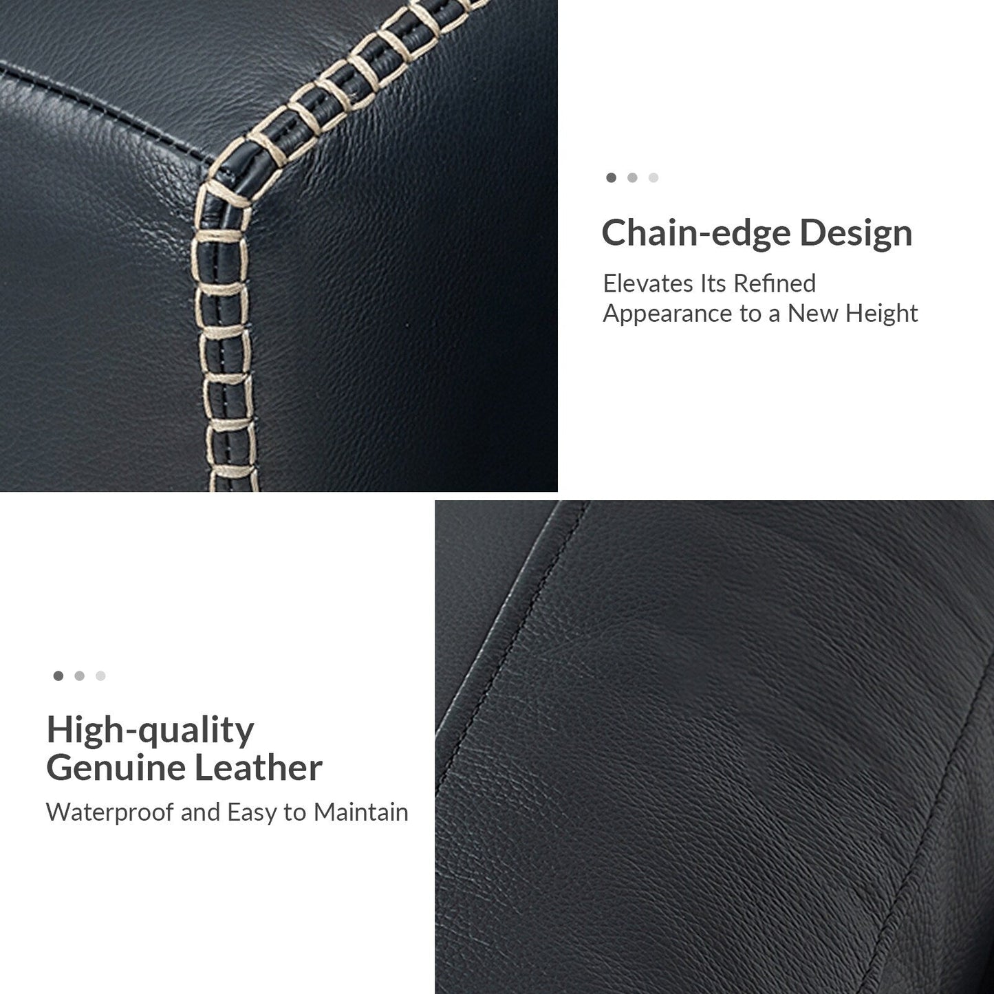 Divano con braccioli in vera pelle Rita 81.5 con gambe in legno massello di HULALA HOME