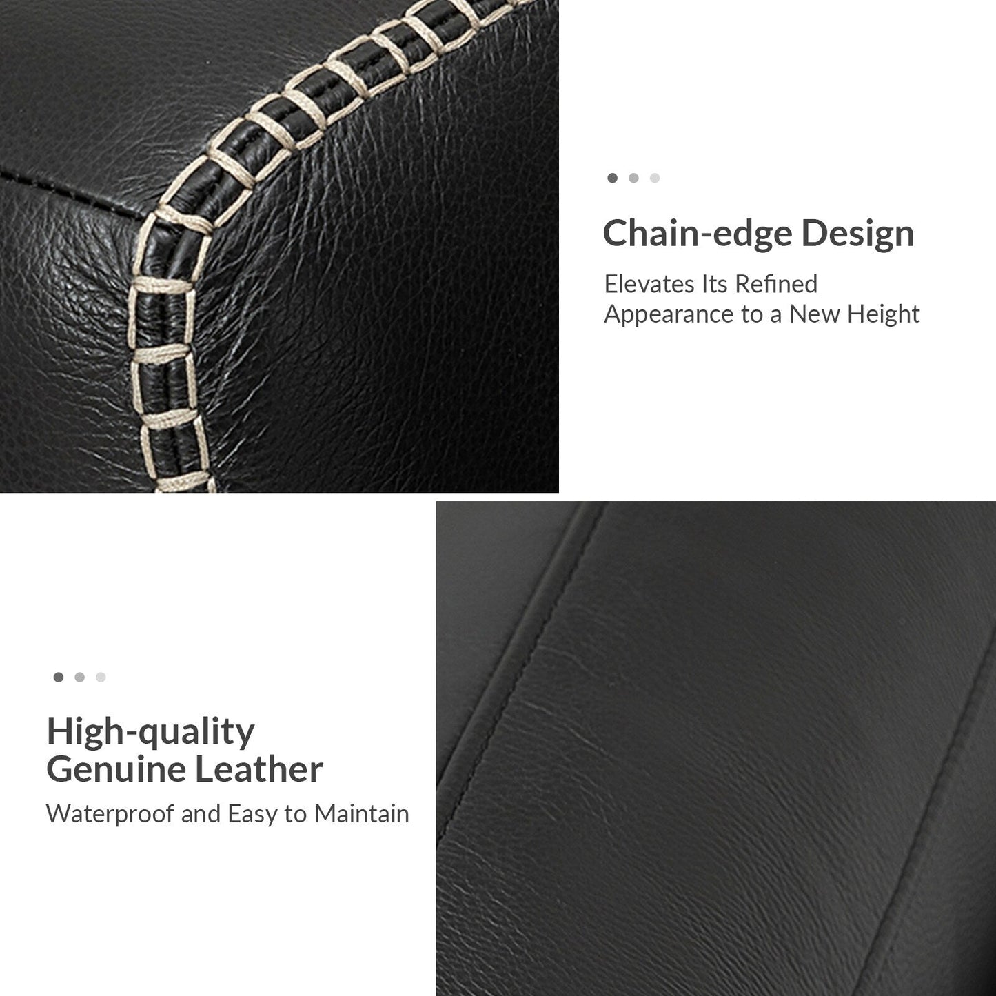 Divano con braccioli in vera pelle Rita 81.5 con gambe in legno massello di HULALA HOME