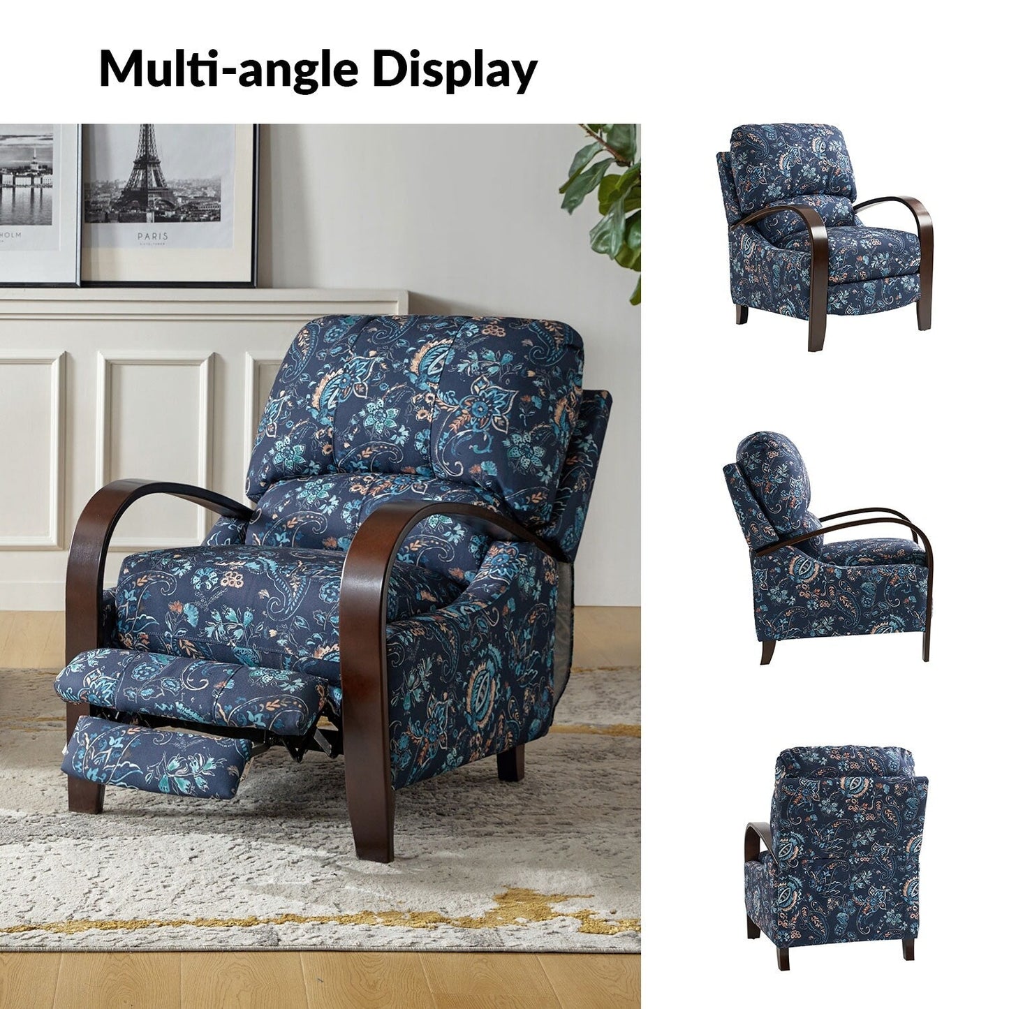 Poltrona reclinabile manuale in vera pelle Rita di Hulala Home