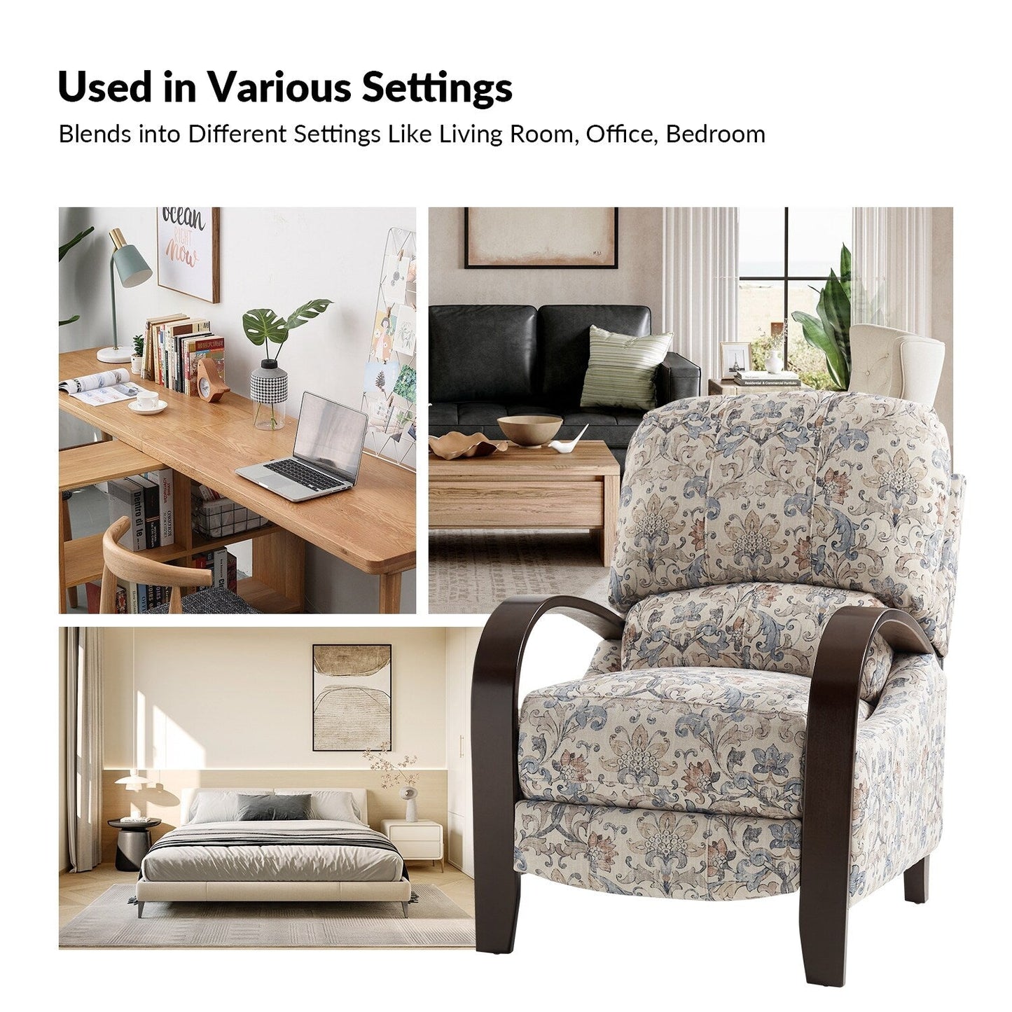 Poltrona reclinabile manuale in vera pelle Rita di Hulala Home