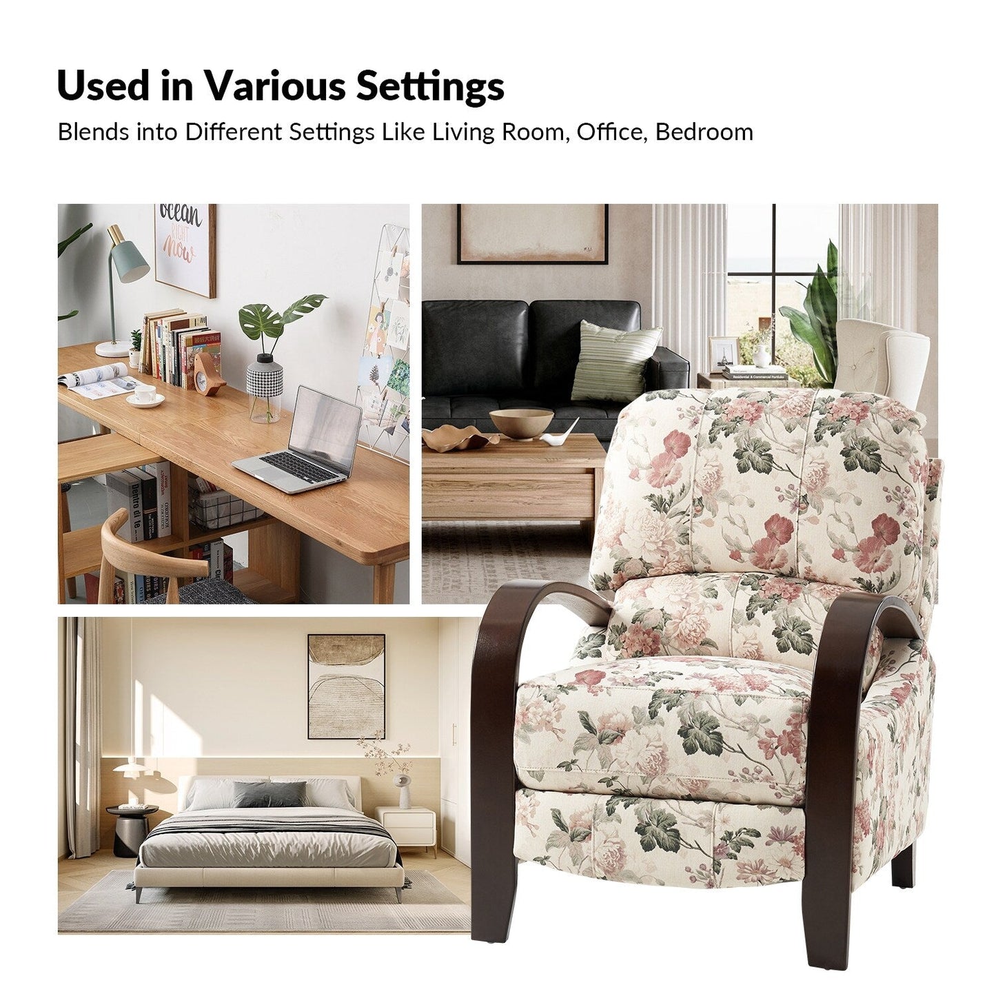 Poltrona reclinabile manuale in vera pelle Rita di Hulala Home