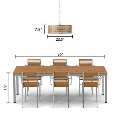 Lampadario River of Goods Bryar in ottone e cristallo da 23,5 W a 3 luci - 23,5 x 23,5 x 61,5