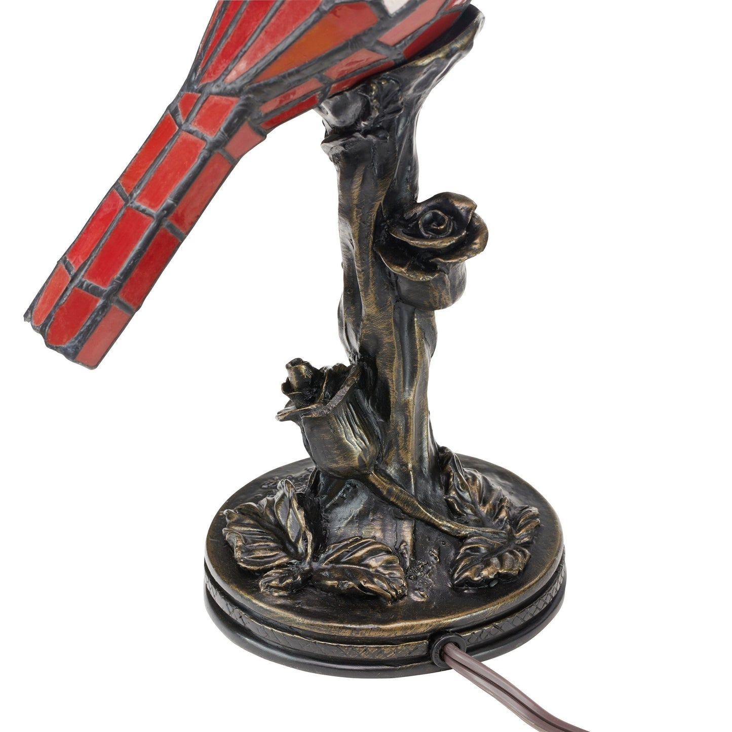 Lampada da tavolo Cardinal da 13 pollici in vetro colorato rosso River of Goods - 8L x 4,5W x 13,5H