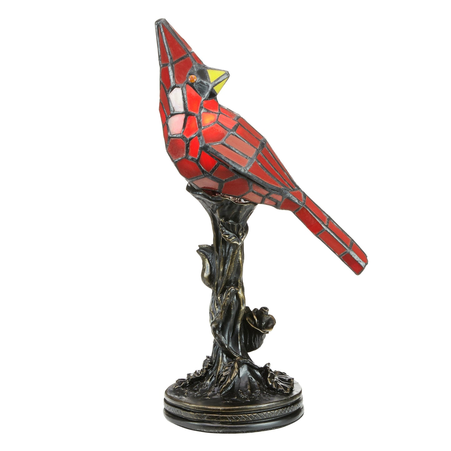 Lampada da tavolo Cardinal da 13 pollici in vetro colorato rosso River of Goods - 8L x 4,5W x 13,5H