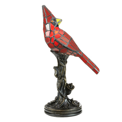 Lampada da tavolo Cardinal da 13 pollici in vetro colorato rosso River of Goods - 8L x 4,5W x 13,5H
