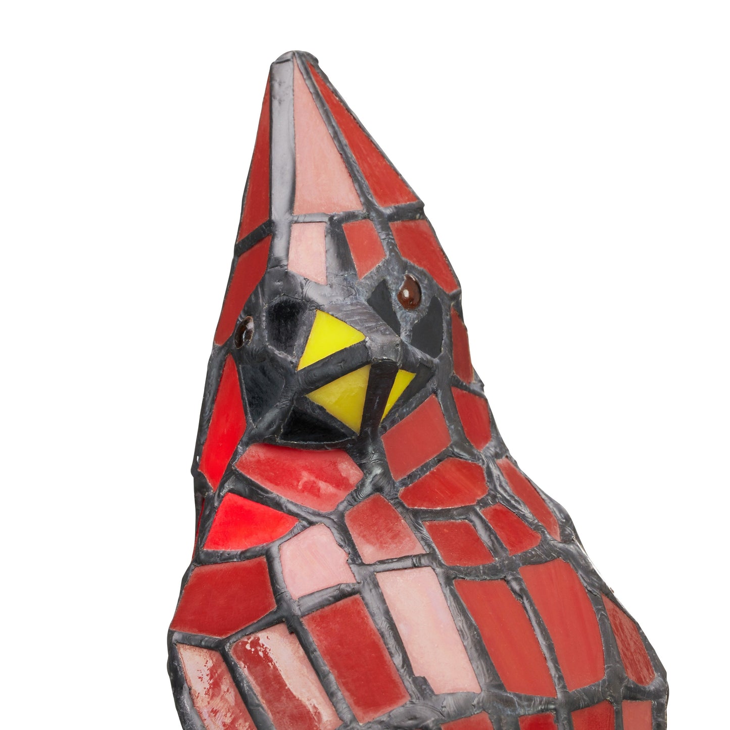 Lampada da tavolo Cardinal da 13 pollici in vetro colorato rosso River of Goods - 8L x 4,5W x 13,5H